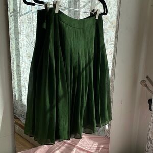 Ann Taylor Forest Green A-Line Skirt